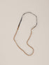 Long embroidered cotton-wool necklace